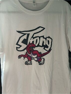 Vintage logo Raptors American Apparel White Crewneck Cotton T‑Shirt